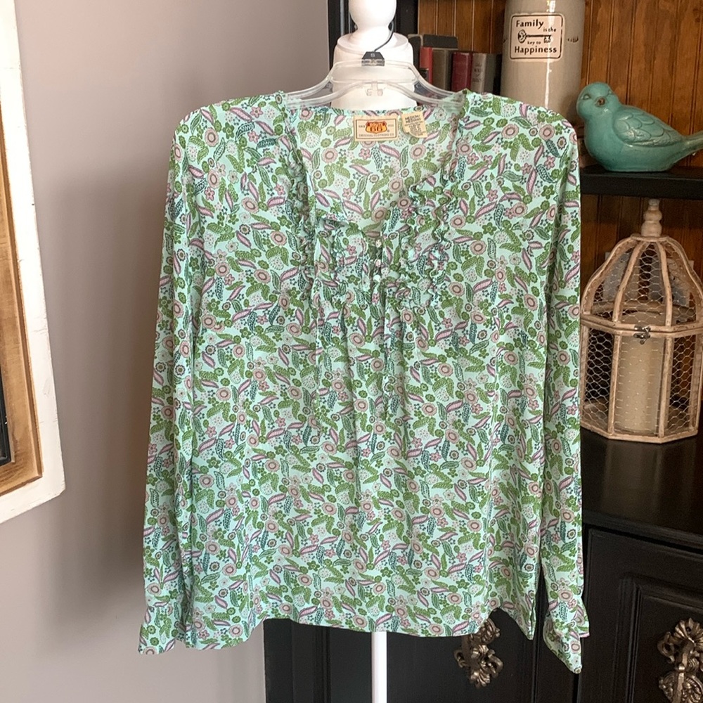 Sheer flowy long sleeve top